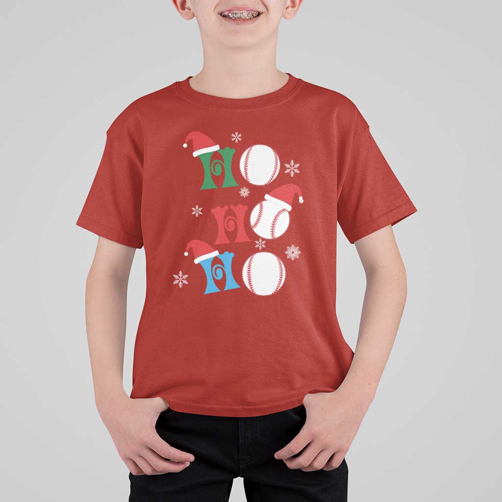 Funny Christmas Baseball T Shirt For Kid Triple Ho Sport Santa Hat - Wonder Print Shop