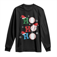 Funny Christmas Baseball Long Sleeve Shirt Triple Ho Sport Santa Hat