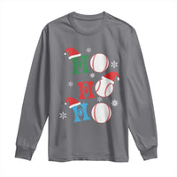 Funny Christmas Baseball Long Sleeve Shirt Triple Ho Sport Santa Hat