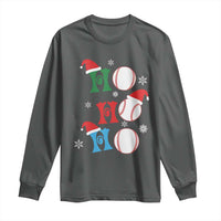 Funny Christmas Baseball Long Sleeve Shirt Triple Ho Sport Santa Hat