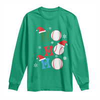 Funny Christmas Baseball Long Sleeve Shirt Triple Ho Sport Santa Hat
