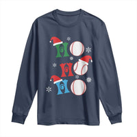 Funny Christmas Baseball Long Sleeve Shirt Triple Ho Sport Santa Hat
