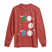 Funny Christmas Baseball Long Sleeve Shirt Triple Ho Sport Santa Hat