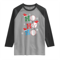 Funny Christmas Baseball Raglan Shirt Triple Ho Sport Santa Hat - Wonder Print Shop