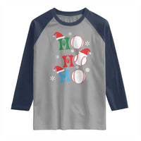 Funny Christmas Baseball Raglan Shirt Triple Ho Sport Santa Hat - Wonder Print Shop