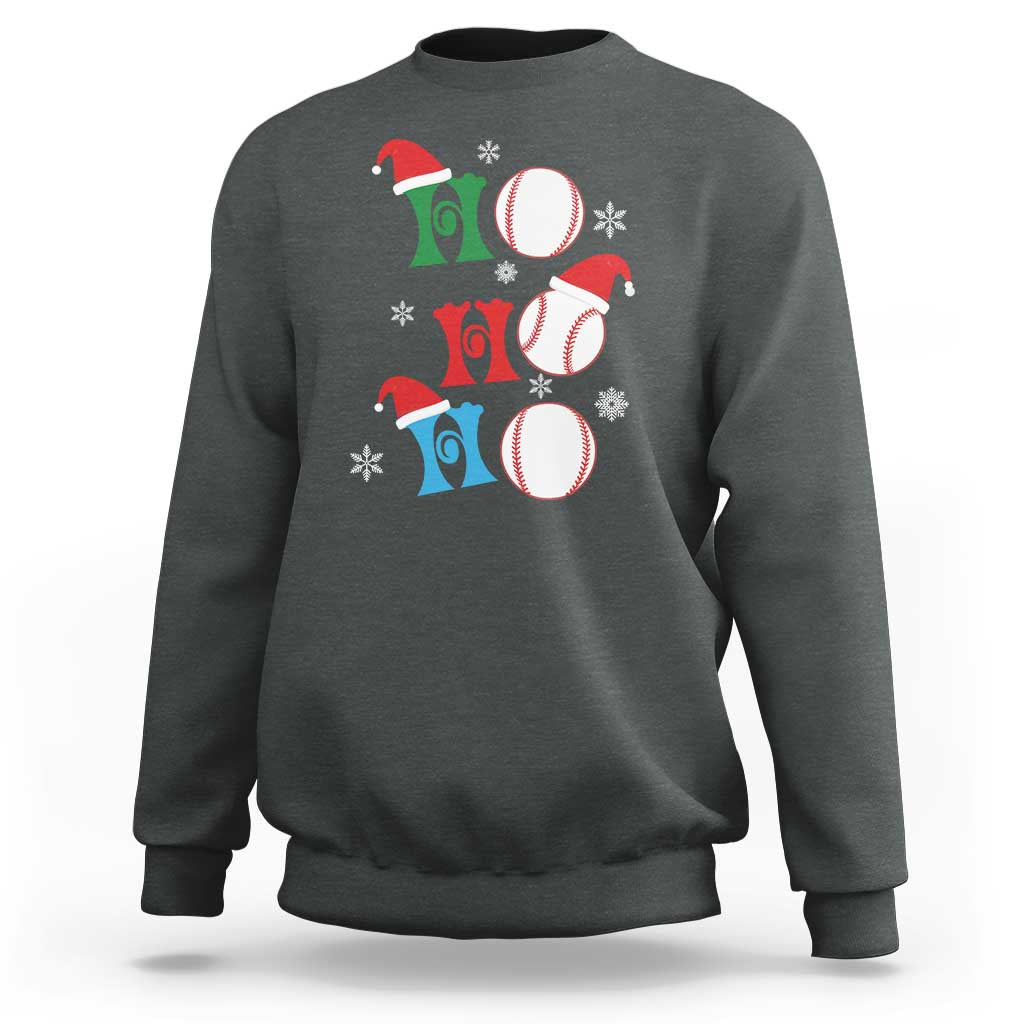 Funny Christmas Baseball Sweatshirt Triple Ho Sport Santa Hat - Wonder Print Shop