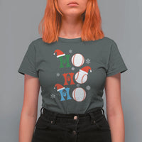 Funny Christmas Baseball T Shirt For Women Triple Ho Sport Santa Hat - Wonder Print Shop