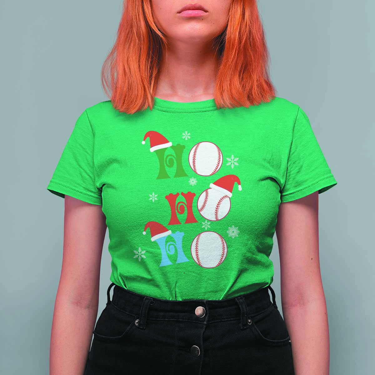 Funny Christmas Baseball T Shirt For Women Triple Ho Sport Santa Hat - Wonder Print Shop