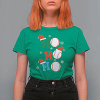 Funny Christmas Baseball T Shirt For Women Triple Ho Sport Santa Hat - Wonder Print Shop