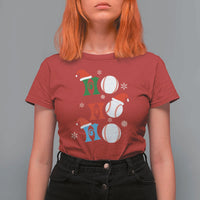 Funny Christmas Baseball T Shirt For Women Triple Ho Sport Santa Hat - Wonder Print Shop