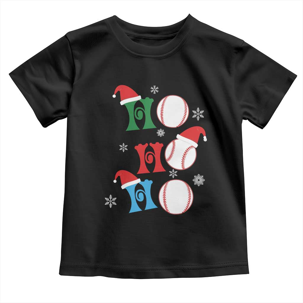 Funny Christmas Baseball Toddler T Shirt Triple Ho Sport Santa Hat