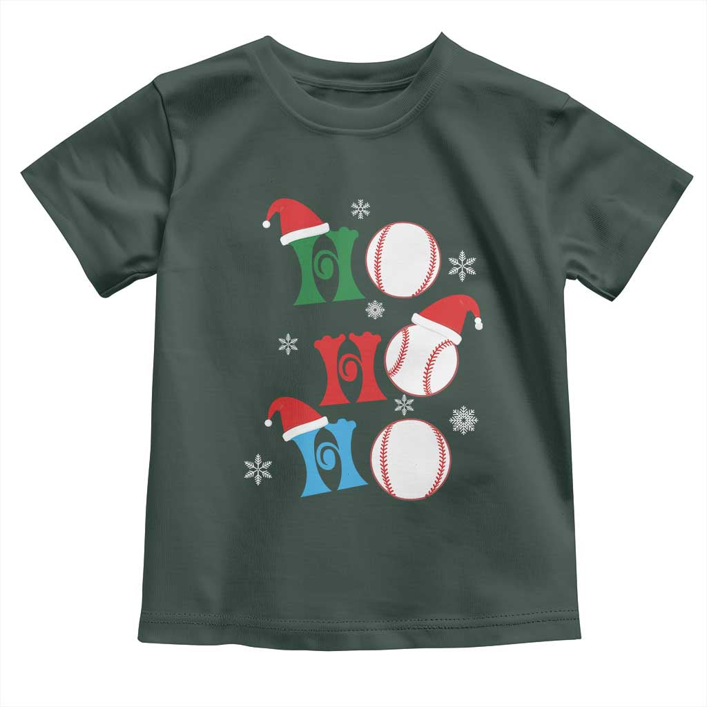 Funny Christmas Baseball Toddler T Shirt Triple Ho Sport Santa Hat