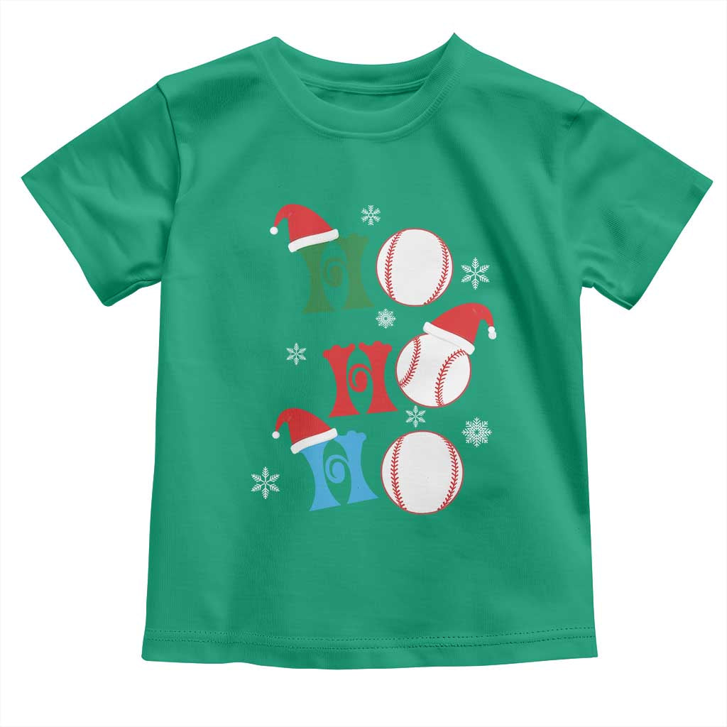 Funny Christmas Baseball Toddler T Shirt Triple Ho Sport Santa Hat