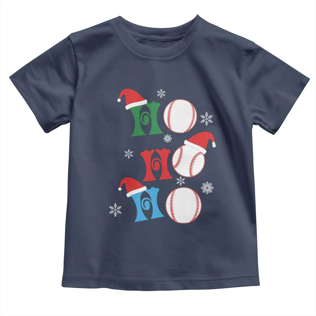 Funny Christmas Baseball Toddler T Shirt Triple Ho Sport Santa Hat