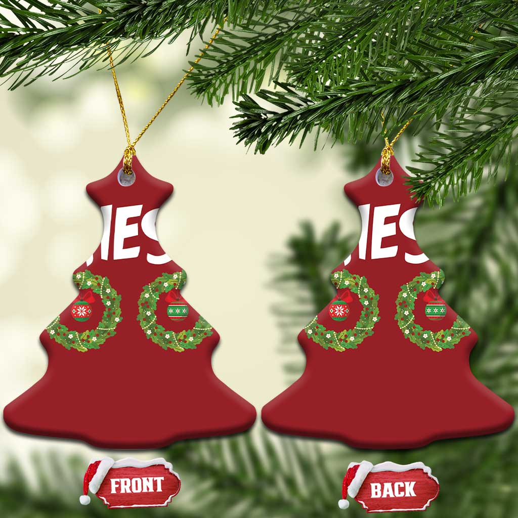 Funny Xmas Couple Christmas Ornament Chest Nuts Bauble Xmas Wreath - Wonder Print Shop