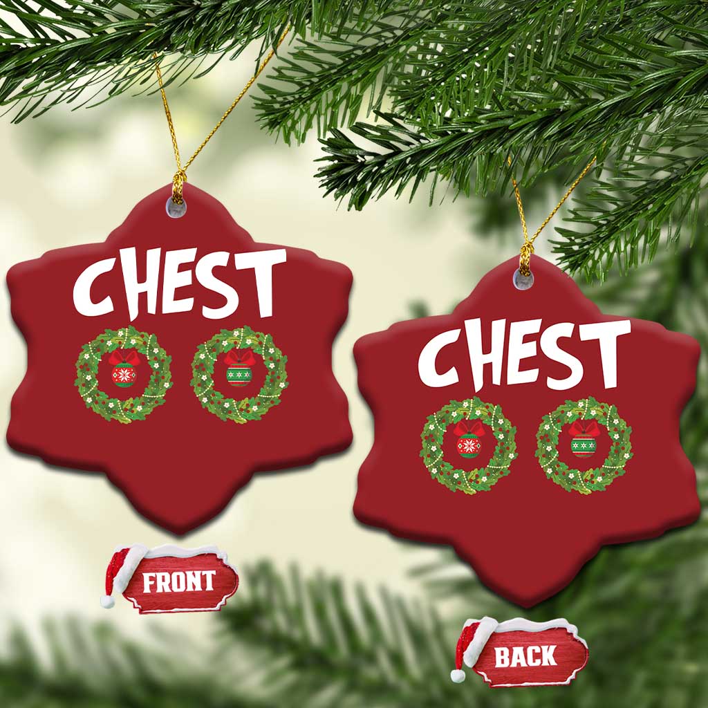 Funny Xmas Couple Christmas Ornament Chest Nuts Bauble Xmas Wreath - Wonder Print Shop