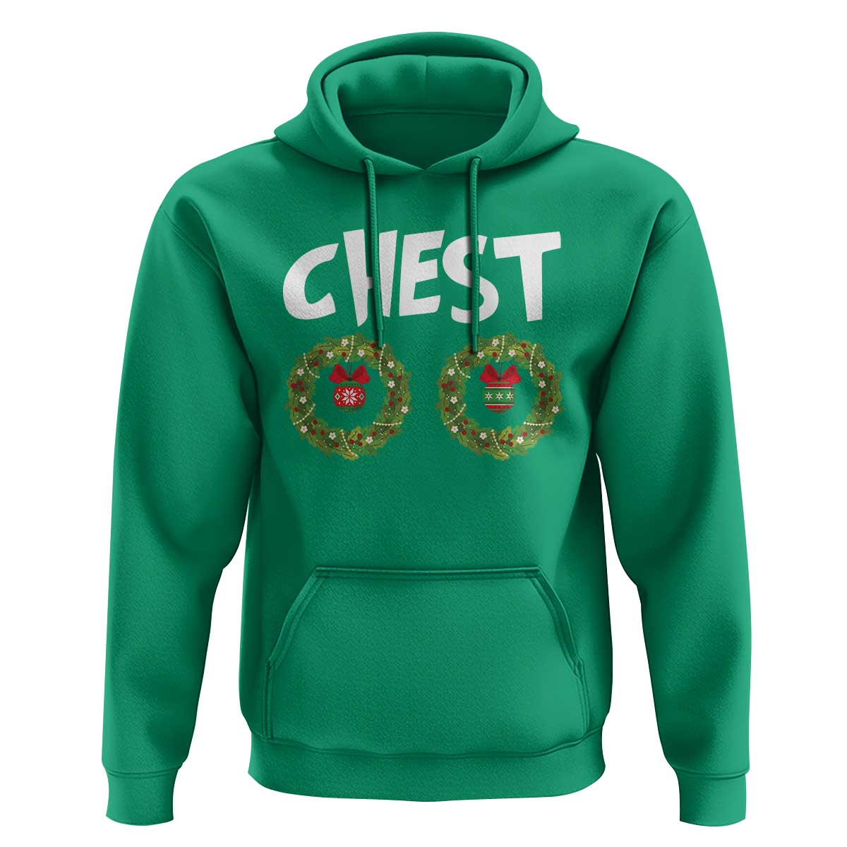 Funny Christmas Couple Hoodie Chest Nuts Bauble Xmas Wreath