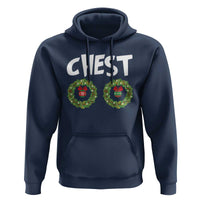 Funny Christmas Couple Hoodie Chest Nuts Bauble Xmas Wreath
