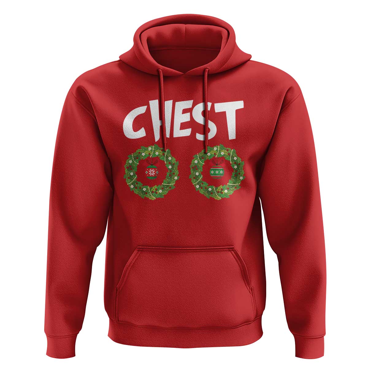 Funny Christmas Couple Hoodie Chest Nuts Bauble Xmas Wreath
