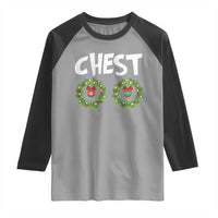 Funny Christmas Couple Raglan Shirt Chest Nuts Bauble Xmas Wreath - Wonder Print Shop