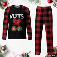 Funny Xmas Couple Plaid Pajama Set Chest Nuts Baubles - Wonder Print Shop