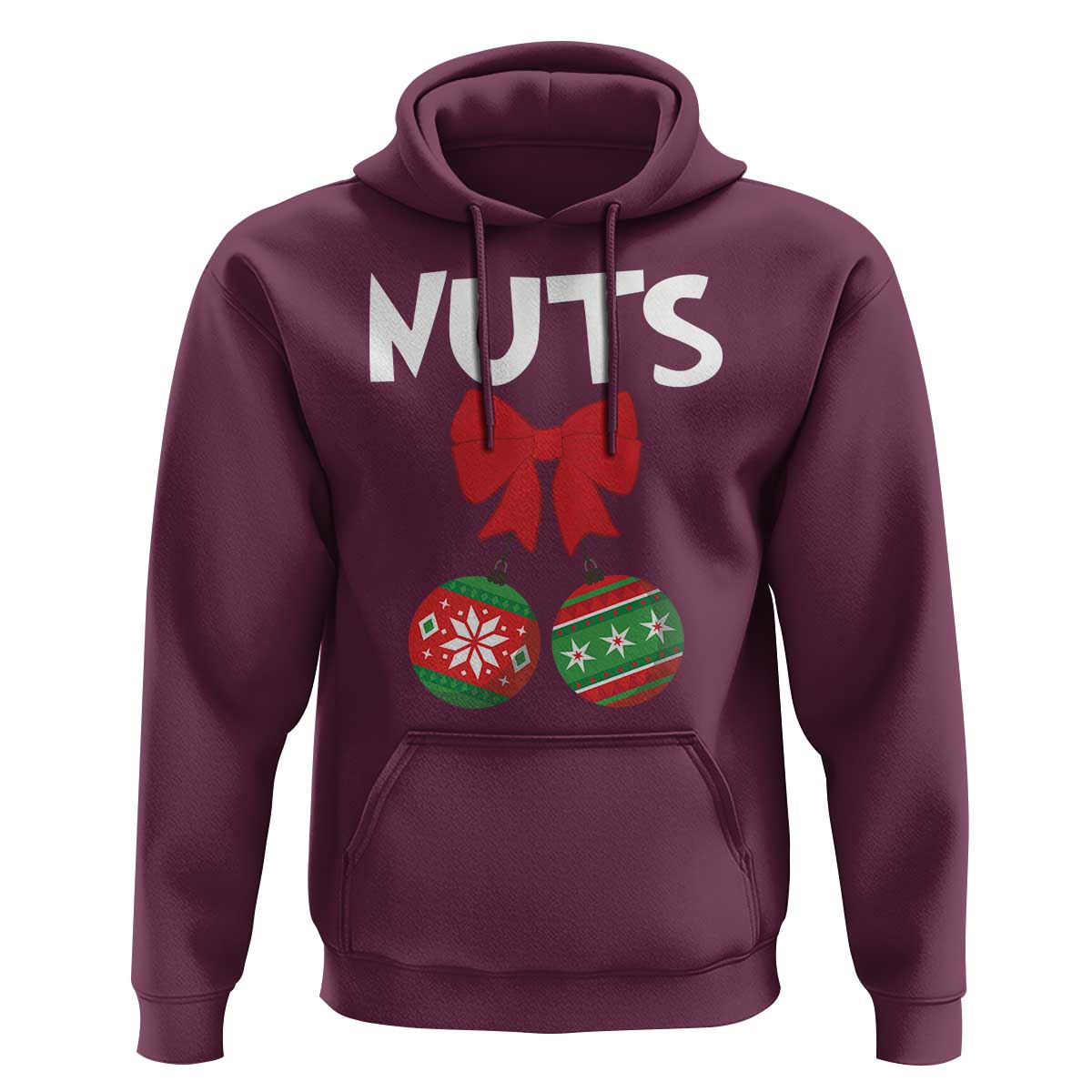 Funny Christmas Couple Hoodie Chest Nuts Baubles