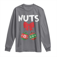 Funny Christmas Couple Long Sleeve Shirt Chest Nuts Baubles