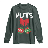 Funny Christmas Couple Long Sleeve Shirt Chest Nuts Baubles