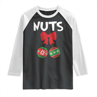 Funny Christmas Couple Raglan Shirt Chest Nuts Baubles - Wonder Print Shop
