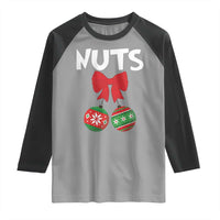 Funny Christmas Couple Raglan Shirt Chest Nuts Baubles - Wonder Print Shop