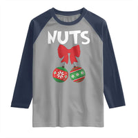 Funny Christmas Couple Raglan Shirt Chest Nuts Baubles - Wonder Print Shop
