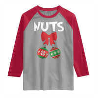 Funny Christmas Couple Raglan Shirt Chest Nuts Baubles - Wonder Print Shop