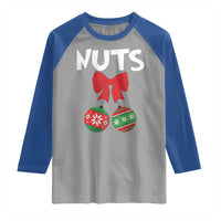 Funny Christmas Couple Raglan Shirt Chest Nuts Baubles - Wonder Print Shop