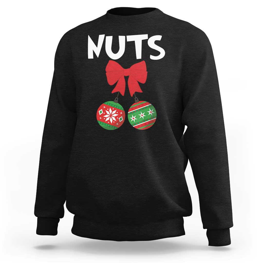 Funny Christmas Couple Sweatshirt Chest Nuts Baubles - Wonder Print Shop