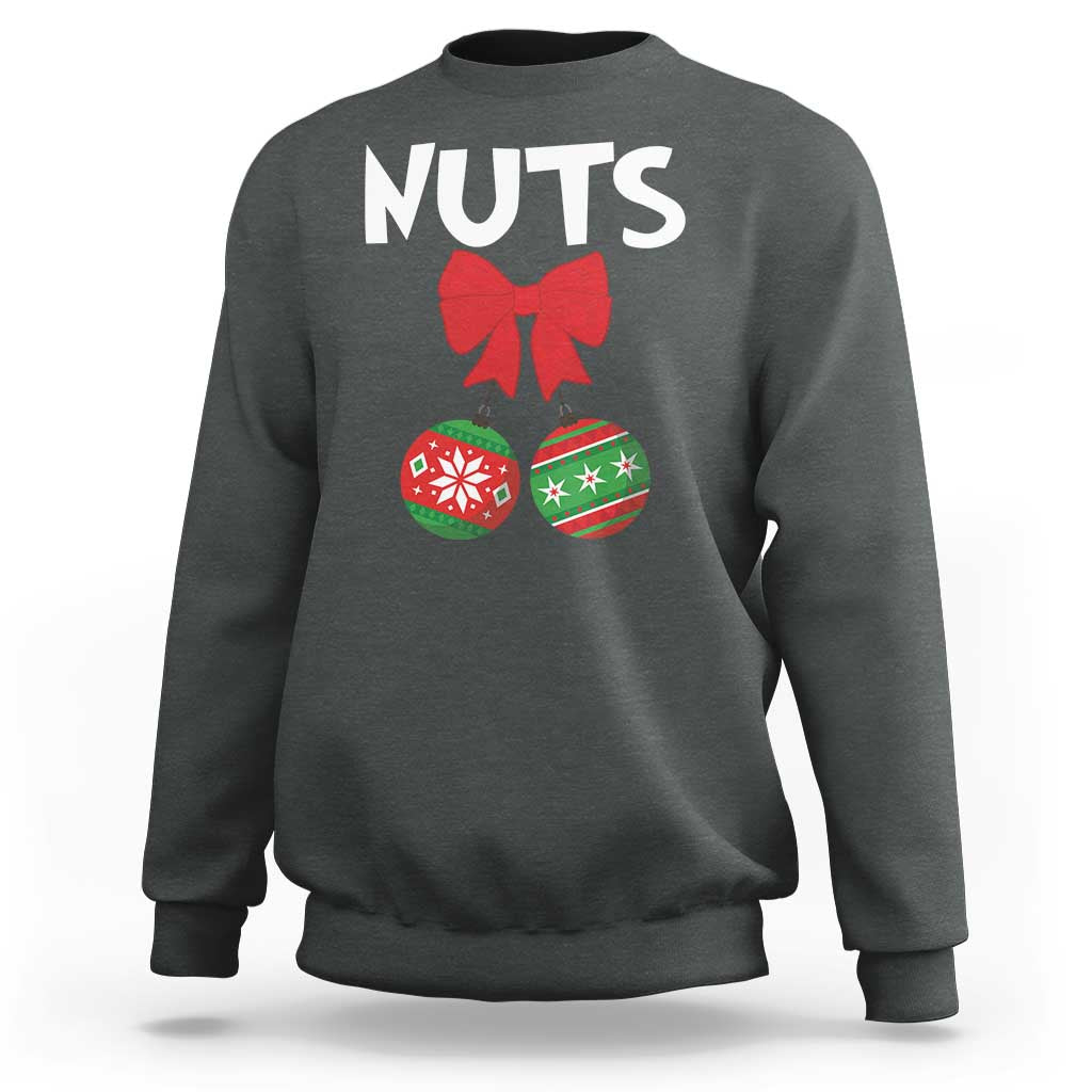 Funny Christmas Couple Sweatshirt Chest Nuts Baubles - Wonder Print Shop