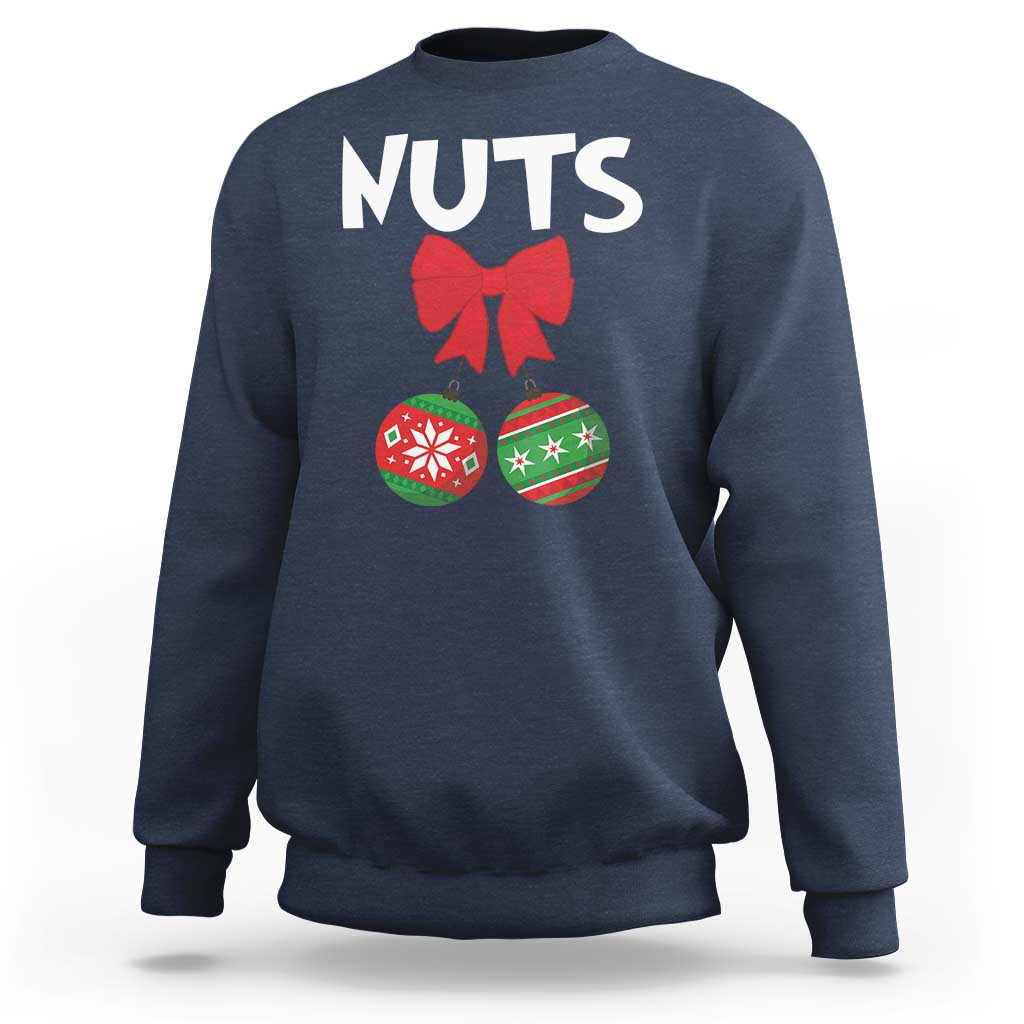 Funny Christmas Couple Sweatshirt Chest Nuts Baubles - Wonder Print Shop