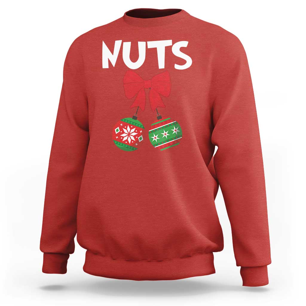 Funny Christmas Couple Sweatshirt Chest Nuts Baubles - Wonder Print Shop