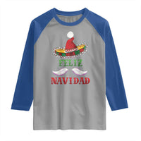 Funny Christmas In Mexico Raglan Shirt Feliz Navidad Sombrero Santa Hat - Wonder Print Shop
