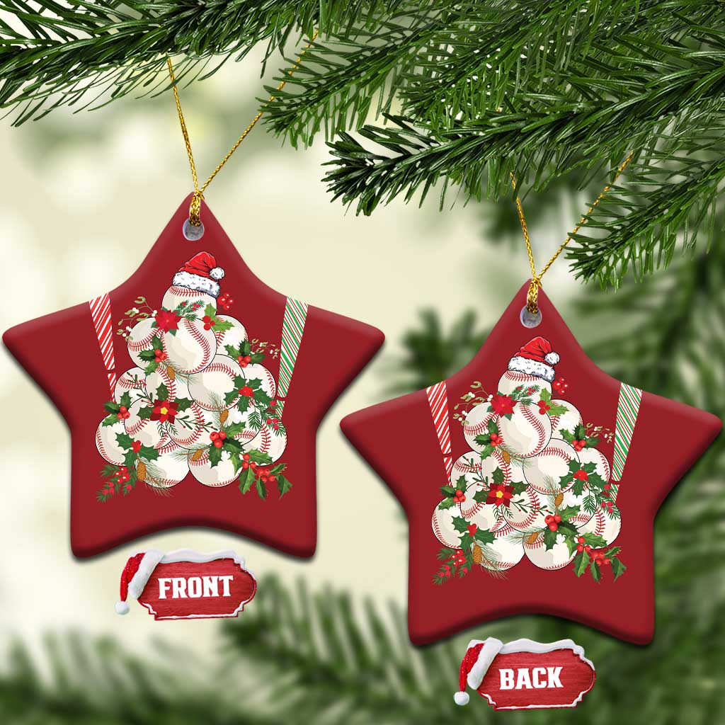 Funny Xmas Baseball Christmas Ornament Santa Sports Balls Snow Xmas Tree - Wonder Print Shop