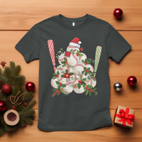 Funny Christmas Baseball T Shirt Santa Sports Balls Snow Xmas Tree - Wonder Print Shop