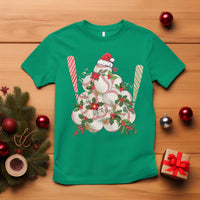 Funny Christmas Baseball T Shirt Santa Sports Balls Snow Xmas Tree - Wonder Print Shop