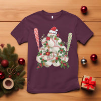 Funny Christmas Baseball T Shirt Santa Sports Balls Snow Xmas Tree - Wonder Print Shop