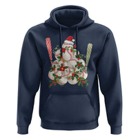 Funny Christmas Baseball Hoodie Santa Sports Balls Snow Xmas Tree
