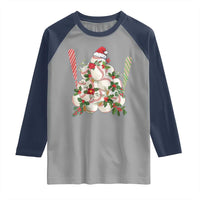 Funny Christmas Baseball Raglan Shirt Santa Sports Balls Snow Xmas Tree - Wonder Print Shop