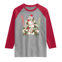 Funny Christmas Baseball Raglan Shirt Santa Sports Balls Snow Xmas Tree - Wonder Print Shop