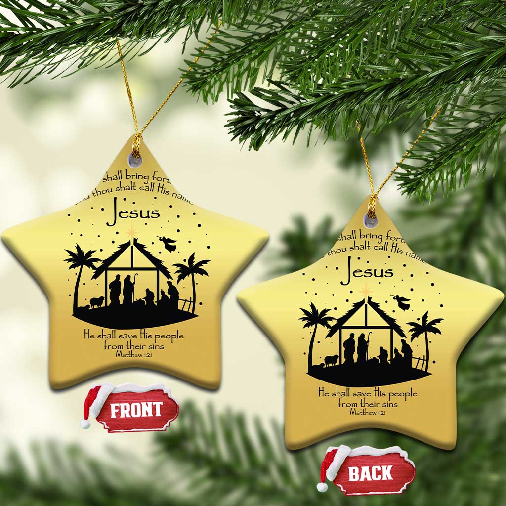 Christian Xmas Christmas Ornament And She Shall Bring Forth A Son And Thou Shalt Call His Name Jesus - Wonder Print Shop