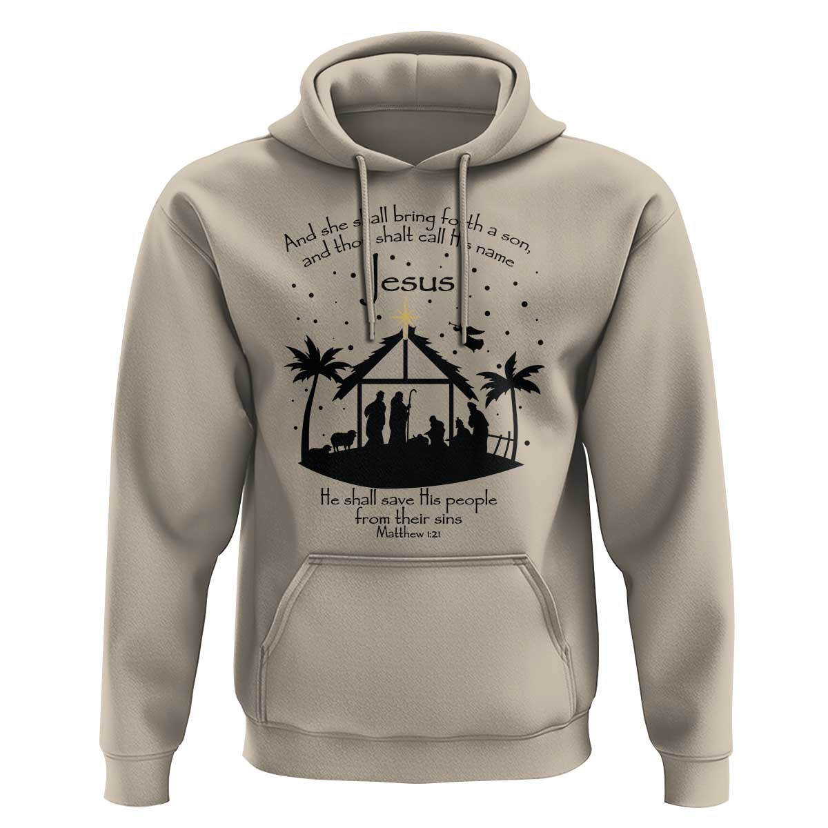 Christian Christmas Hoodie And She Shall Bring Forth A Son And Thou Shalt Call His Name Jesus