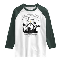 Christian Christmas Raglan Shirt And She Shall Bring Forth A Son And Thou Shalt Call His Name Jesus - Wonder Print Shop