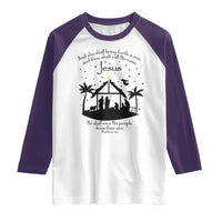 Christian Christmas Raglan Shirt And She Shall Bring Forth A Son And Thou Shalt Call His Name Jesus - Wonder Print Shop