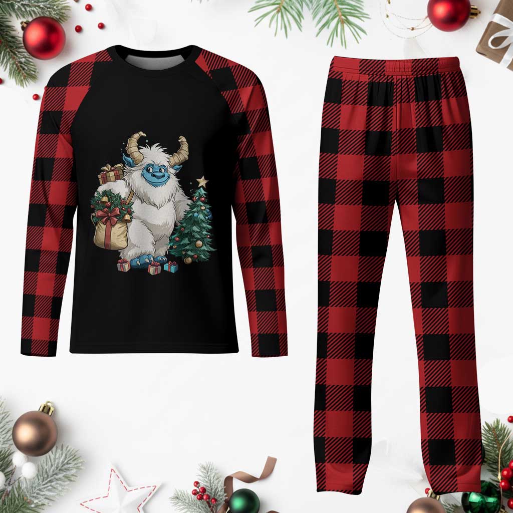 Funny Yule Yeti Plaid Pajama Set Christmas Mythical Creature Winter Solstice - Wonder Print Shop